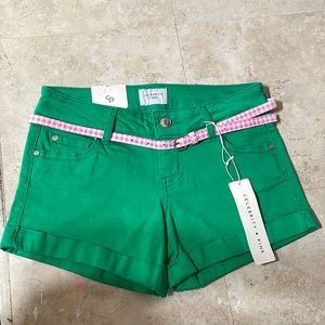 Celebrity Pink brand green shorts with belt